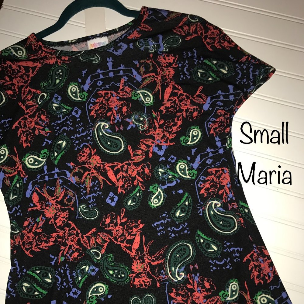 Lularoe Small Maria tshirt dress paisley maxi dress BRAND NEW NWT